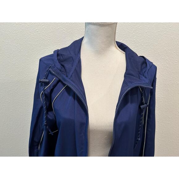 ID Ideology Women's Plus Size Packable Zip-Front Jacket Tartan Blue Choose Size - Picture 5 of 10